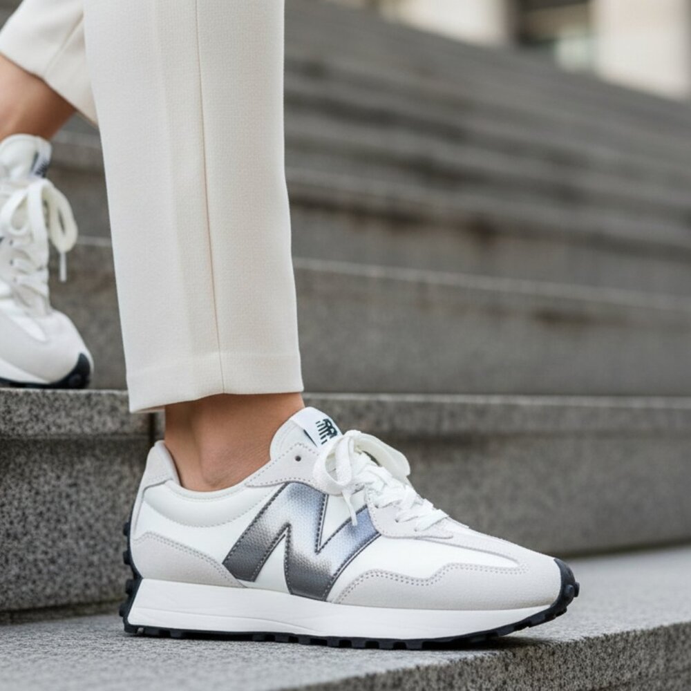 New Balance 327 Casual Women's Sneakers Shoes Casual White Pewter size  9
